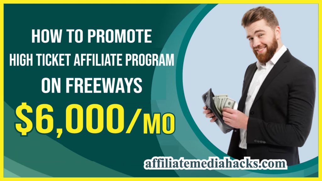 Promote High Ticket Affiliate Program on Freeways ( $6,000/mo)